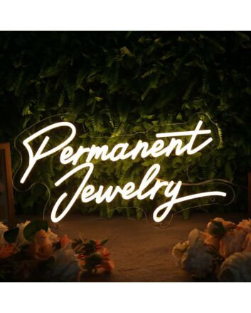 Permanent Jewelry Yellow Neon Sign for Jewelry Shops