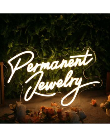 Permanent Jewelry Yellow Neon Sign for Jewelry Shops