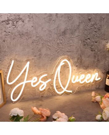 Yes Queen Yellow Custom Neon Sign for Empowering and Fun Spaces