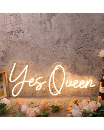 Yes Queen Yellow Custom Neon Sign for Empowering and Fun Spaces