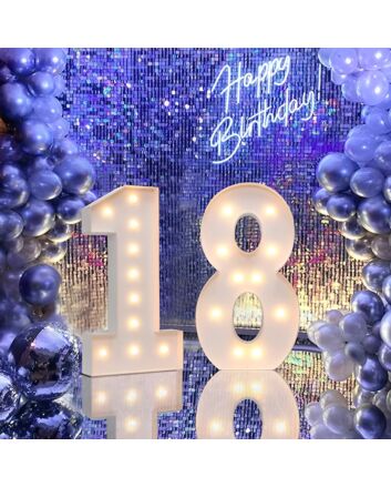 Steel Marquee Letter Number 18 Birthday Party High-End Custom Zinc Metal Marquee Light Marquee Sign for Birthday Celebrations