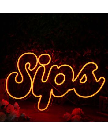 Sips Orange Neon Sign for Fun and Social Spaces