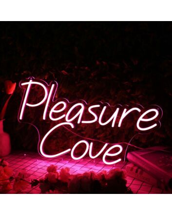 Pleasure Cove Pink Neon Sign for Relaxation and Fun Spaces