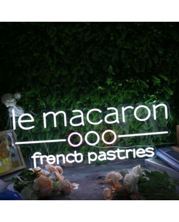 Le Macaron French Pastries Custom Neon Sign for Bakeries and Cafes