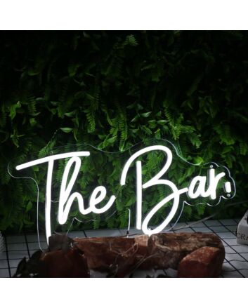 The Bar White Neon Sign for Bars and Social Spaces