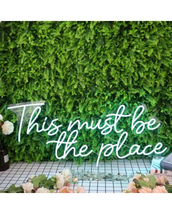 This Must Be The Place Blue Neon Sign for Positive and Fun Spaces