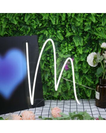 Letter M White Neon Sign for Personalized Decor