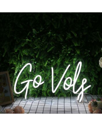 Go Vols White Neon Sign for Sports Fans