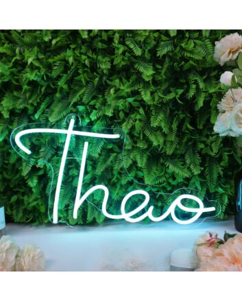 Theo Blue Neon Sign for Personalized Decor