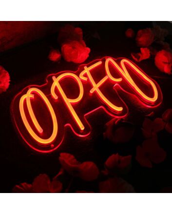 Open Orange LED Neon Sign for Businesses and Shops