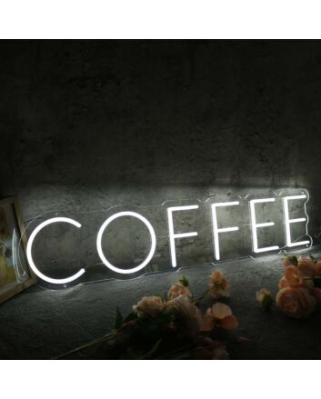 Coffee White LED Neon Sign for Cafes and Coffee Shops