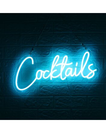Blue Cocktails LED Neon Sign for Bars and Social Spaces