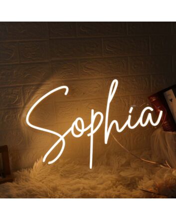 Sophia Yellow Neon Sign for Personalized Decor