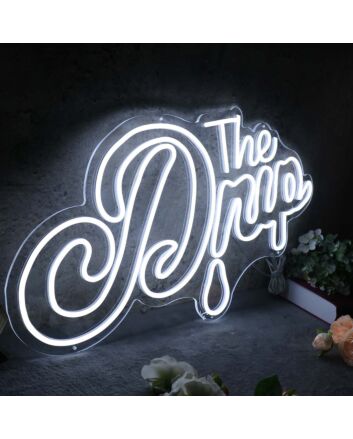 The Drip White Custom Neon Sign for Fun and Stylish Spaces