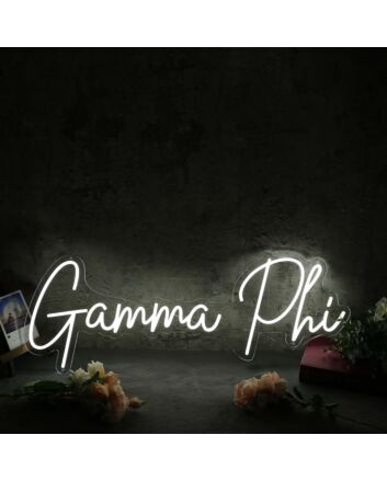 Gamma Phi White Neon Sign for Sorority and College Decor