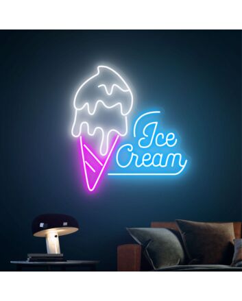 Ice Cream Neon Sign Wall Party Decor for Sweet and Fun Spaces