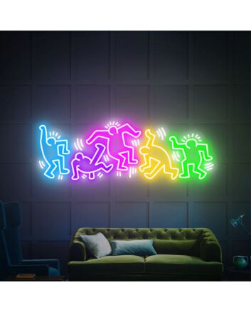 Keith Haring Love Art Neon Sign Neon Sign Bedroom Wall Decor Handmade Neon Lights Sign for Artistic and Bold Spaces