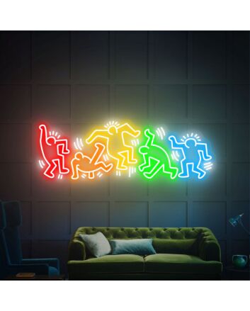 Keith Haring Love Art Neon Sign Neon Sign Bedroom Wall Decor Handmade Neon Lights Sign for Artistic and Bold Spaces