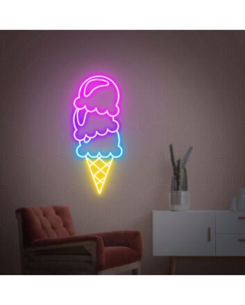 Ice Cream Pink LED Neon Sign Ice Cream Party Wall Decor for Sweet and Fun Spaces