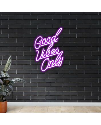 Good Vibes Only Neon Sign for Positive and Happy Spaces