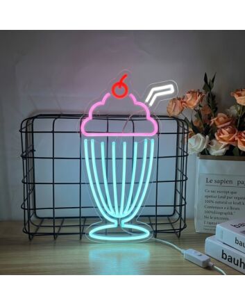 Milkshake Neon Sign for Fun and Refreshing Spaces