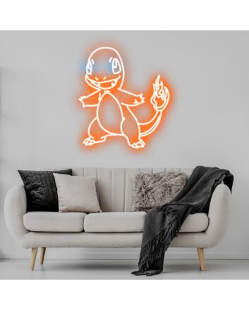 Charmander Neon Sign for Anime Fans and Fun Spaces