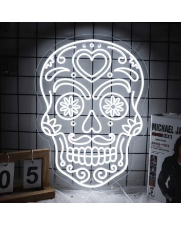 Sugar Skull Neon Sign for Festive and Whimsical Decor