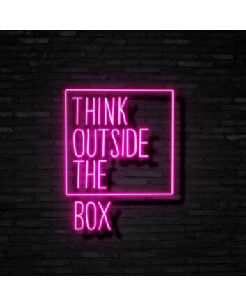 Think Outside The Box Neon Sign for Inspirational and Creative Spaces