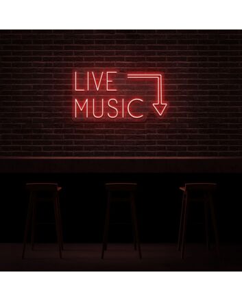 Live Music Neon Sign for Music Lovers and Venues