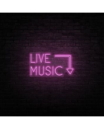 Live Music Neon Sign for Music Lovers and Venues