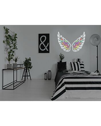 Angel Wings Neon Sign for Spiritual and Peaceful Ambiances