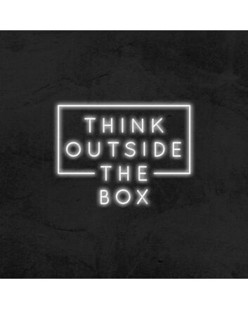 Think Outside The Box Neon Sign for Inspirational and Creative Spaces
