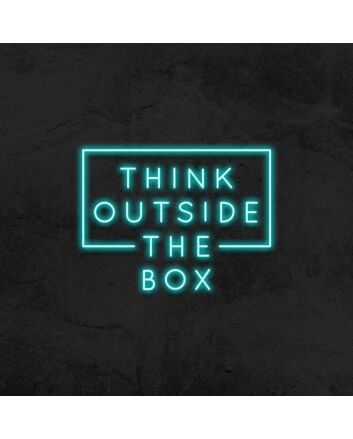 Think Outside The Box Neon Sign for Inspirational and Creative Spaces