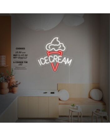 Ice Cream Neon Sign for Sweet and Fun Spaces