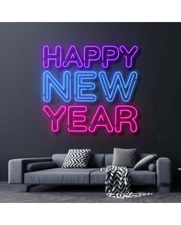Happy New Year Neon Sign for Celebratory Spaces