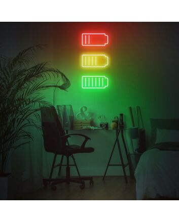 Battery Energy Neon Sign for Motivational and Energetic Spaces