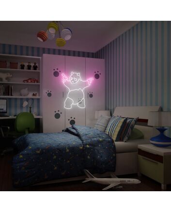 Panda Gun Neon Sign for Whimsical and Fun Spaces