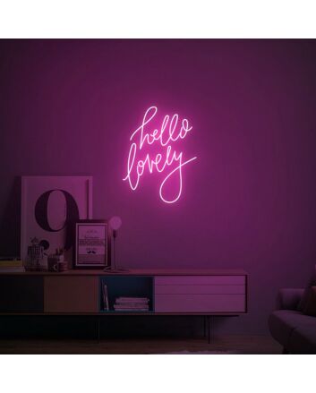 Hello Lovely Neon Sign for Welcoming and Positive Spaces