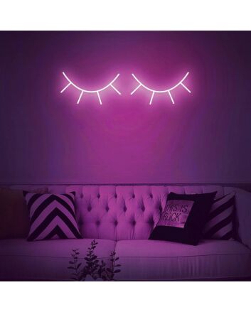 Eyelash Neon Sign for Beauty and Fashion Spaces