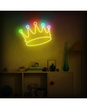 Crown Neon Sign for Royal and Elegant Spaces