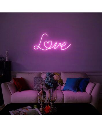 Love Heart Neon Sign for romantic and loving atmospheres