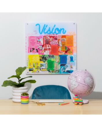 Vision Board Set Neon Sign perfect for motivational office spaces