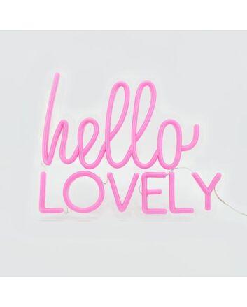 Hello Lovely Neon Sign adds a welcoming feel to any home