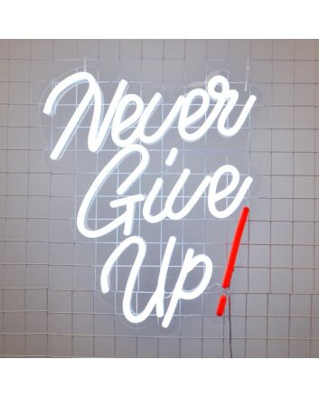 Never Give Up Neon Sign perfect for motivational office settings