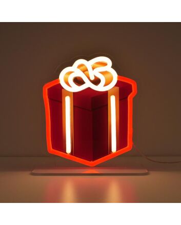 Wrapped Present Emoji Neon Sign perfect for holiday celebrations