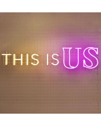 This Is Us Neon Sign for family-centered living rooms