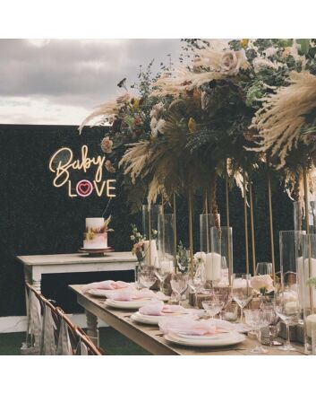 Baby Love Neon Sign adds charm to nursery rooms