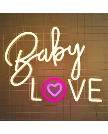 Baby Love Neon Sign adds charm to nursery rooms