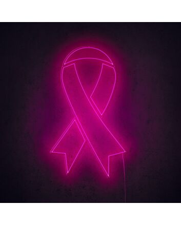 Breast Cancer Pink Ribbon Neon Sign shows support and awareness