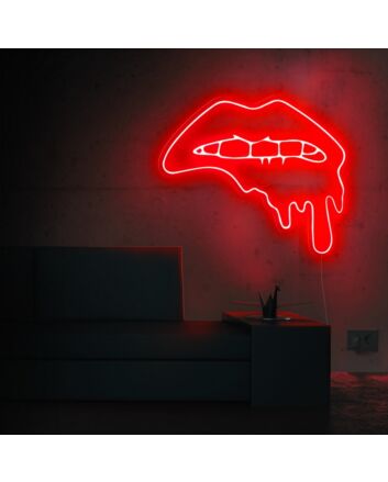 Dripping Lips Neon Sign for bold and edgy spaces